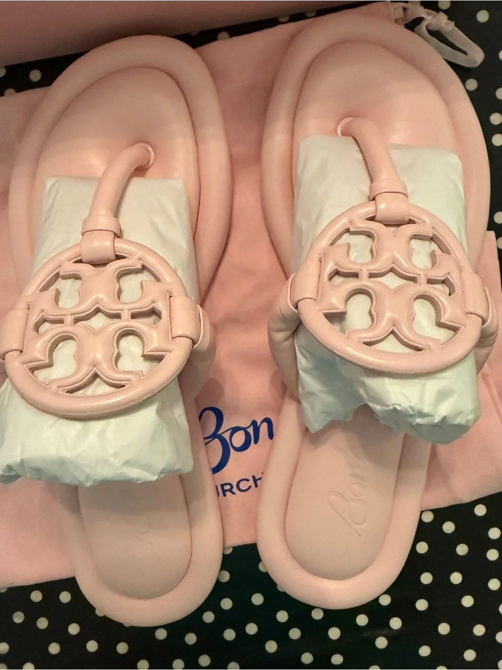 Tory Burch x Bon Bon padded miller sandal in strawberry milkshake